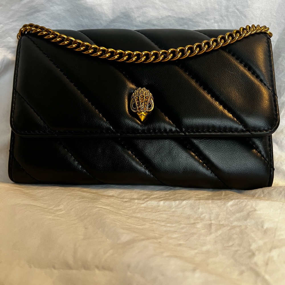 Kurt Geiger Black London SoHo Leather Wallet on Chain
